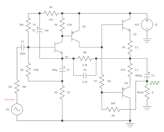 Transistor audio amplifier