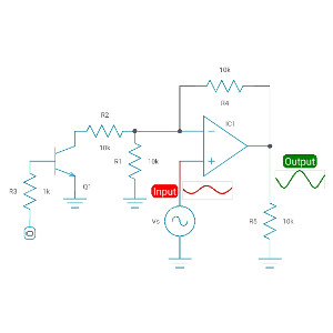 Voltage controlled amplifier using transistor