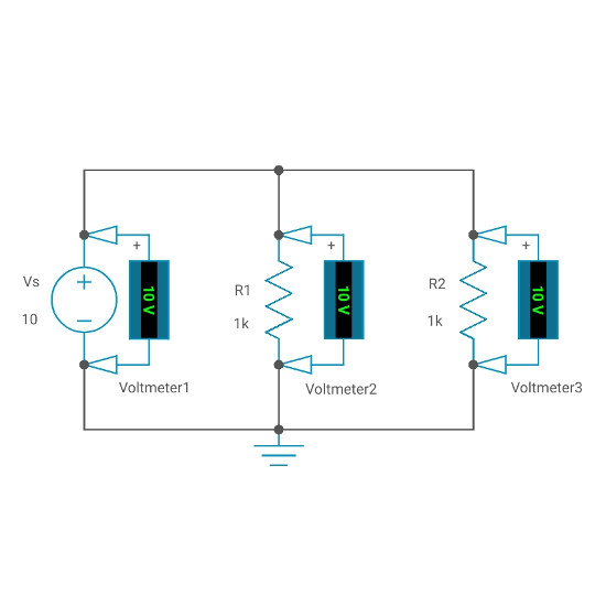 Voltage in parallel circuit