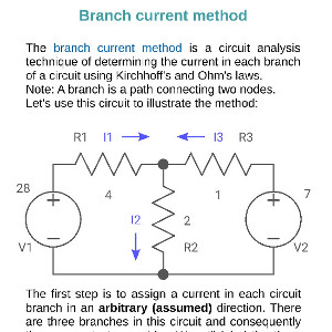 Branch current method