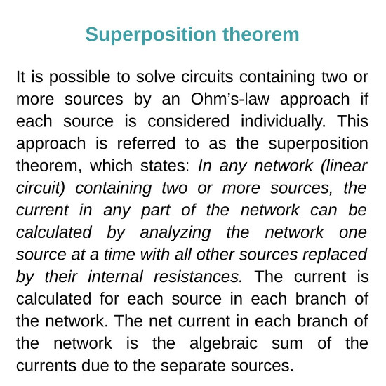 Superposition theorem