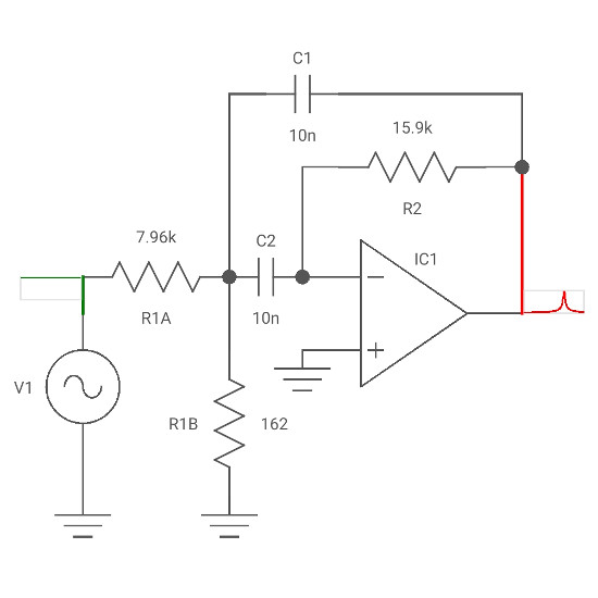 Multiple feedback band pass filter