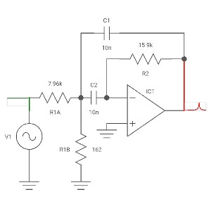 Multiple feedback band pass filter