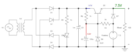 7.5V uninterruptible power supply