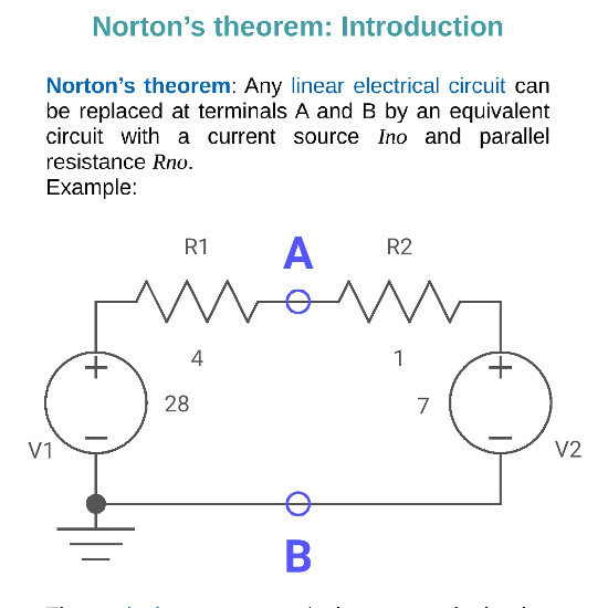 Norton's theorem: Introduction