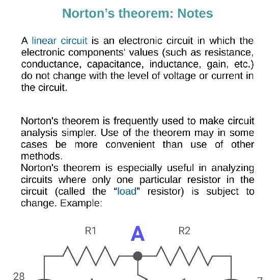 Norton's theorem: Notes