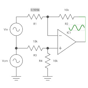 Differential amplifier with common-mode signal