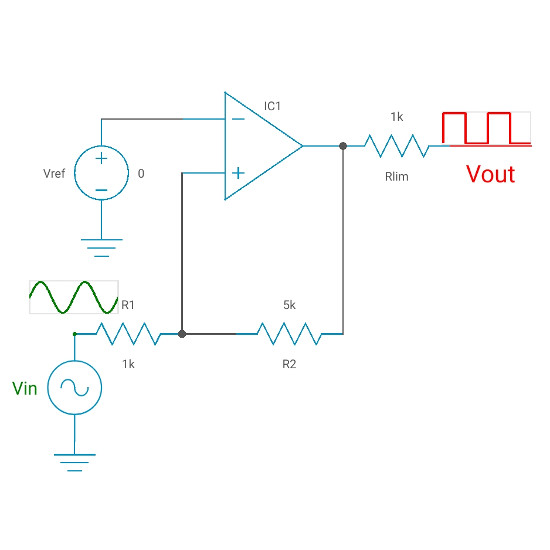 Opamp comparator with hysteresis