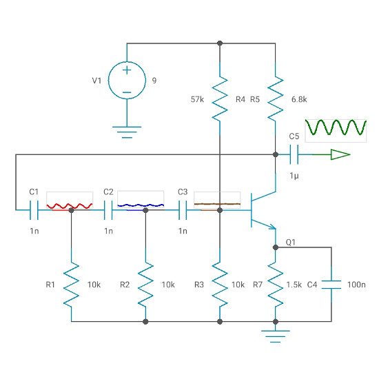 RC phase shift oscillator