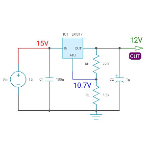 LM317 voltage regulator