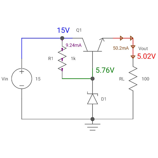 NPN transistor voltage regulator