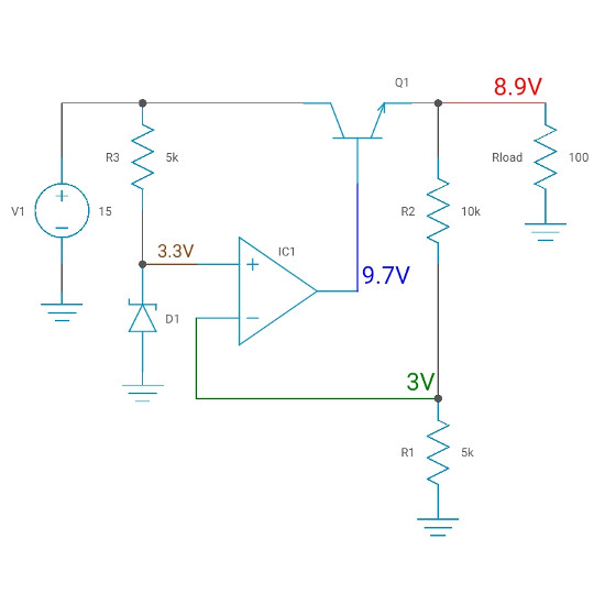 Opamp regulator with series-pass transistor