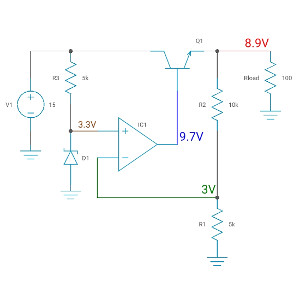 Opamp regulator with series-pass transistor