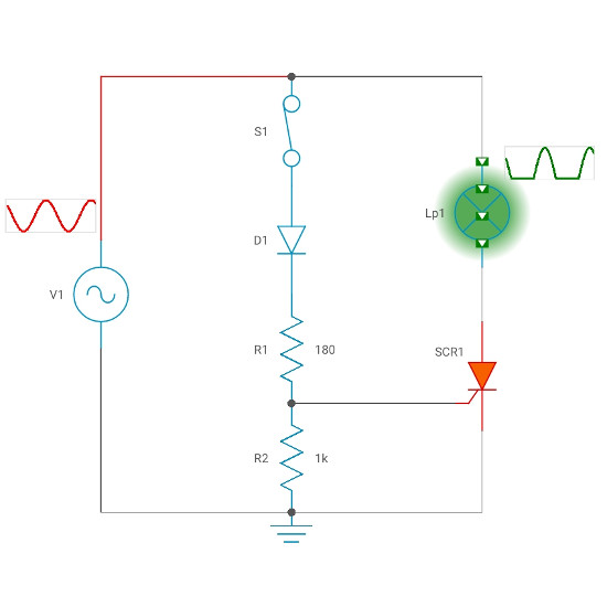 AC thyristor (SCR) circuit