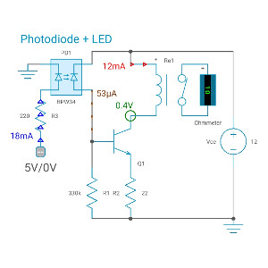 Photodiode relay circuit
