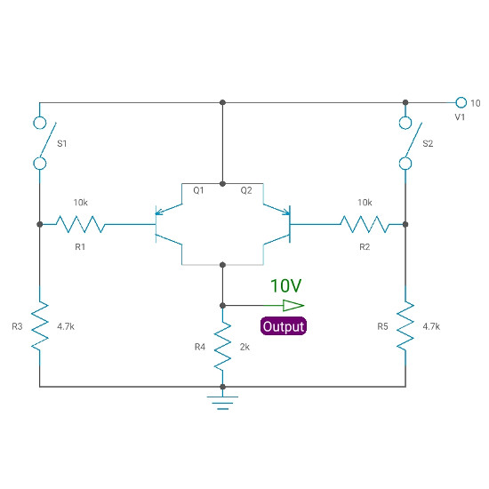 Basic logic gate with transistors