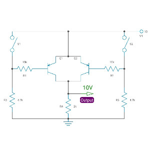 Basic logic gate with transistors