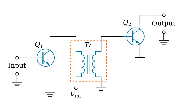 Transformer-coupled transistor amplifier