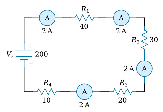 Current in a series circuit