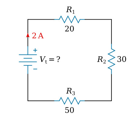 Solving for applied voltage in a series circuit
