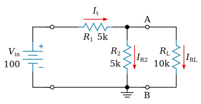Voltage divider with one section loaded