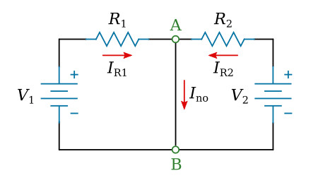 Shorted-terminal circuit used to calculate Ino