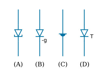 Tunnel diode schematic symbols
