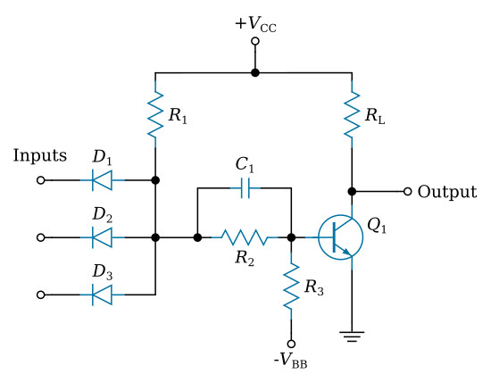 not gate circuit using diode