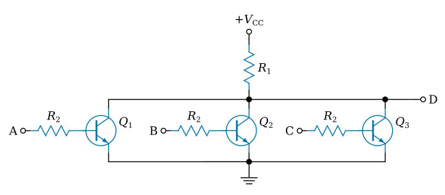 Multi-transistor RTL NOR circuit