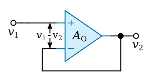 An operational amplifier used as a voltage follower