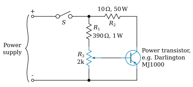 Smoothly adjustable DC load