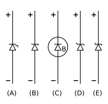Schematic symbols for Zener diodes