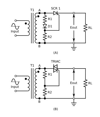 Comparison of SCR and TRIAC circuits